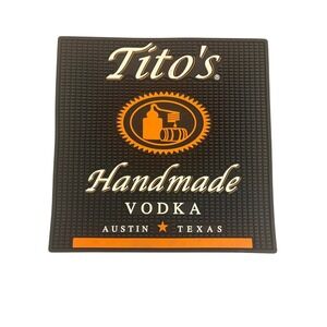 Tito's Handmade Vodka Austin Texas Large 16"X16" Rubber Bar Mat